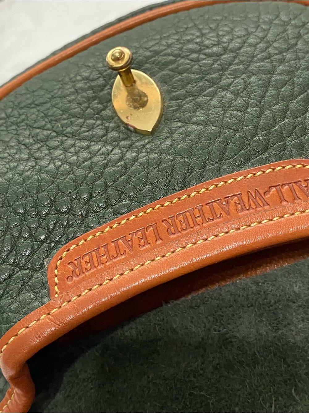 Vintage Dooney & Bourke Green Belt Bag Mini Calvary AWL - Picture 12 of 14